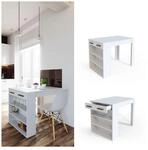 Vicco Bartisch Esstisch Tisch Bistrotisch Essplatz Schublade Regal Bar Wei&szlig;
