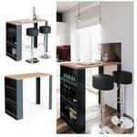 VICCO Bartisch Bartresen Stehtisch Tisch Tresentisch Bistrotisch Eiche Anthrazit
