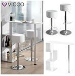 VICCO Bartisch VINCENT Wei&szlig; Bartresen Stehtisch Tresentisch Bistrotisch Bar inkl.