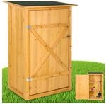 tectake&reg; Gartenschrank mit Flachdach, aus impr&auml;gniertem Nadelholz, Dachpappe aus