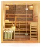Dewello&reg; Finnische Traditionelle Sauna SARNIA PLUS 180cm x 140cm inkl. 6 KW Harvia