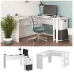 Vicco Eckschreibtisch Schreibtisch B&uuml;rotisch Nikita 140x140cm wei&szlig; Computertisch