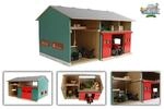 KidsGlobe Werkstatt mit Lagerraum 1:32 Dach aufklappbar Tore beweglich, 41x54x32
