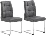 byLIVING Esszimmerstuhl MARLEN-XXL, 2-er Set, Bezug anthrazit, Gestell verchromt