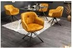 riess-ambiente Stuhl EUPHORIA - drehbar senfgelb Samt Armlehne Metallgestell schwarz