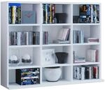 VCM Holzregal stehend platzsparender CD-Schrank f&uuml;r 480 CDs oder 224 DVDs 