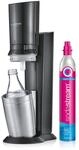SodaStream Crystal 3.0 Titan Wassersprudler mit QC CO2-Zylinder und 1x Glaskaraffe