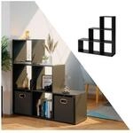 VICCO Treppenregal 6 F&auml;cher Schwarz- Raumteiler Stufenregal B&uuml;cherregal B&uuml;roregal