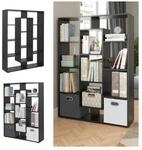 VICCO Raumteiler 11 F&auml;cher Schwarz B&uuml;cherregal Standregal Wandregal B&uuml;roregal