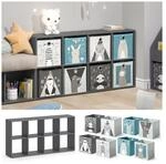 Vicco Raumteiler Standregal B&uuml;cherregal 8 F&auml;cher Scutum Grau Kinder-Faltboxen