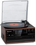 Oakland DAB Retro-Stereoanlage DAB+/FM BT-Funktion Vinyl CD Kassette