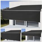Elektrische Vollkassetten-Markise H124, 4x3m ausfahrbarer Volant ~ Polyester