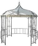Pergola Cabrera, Rundpavillon Garten Pavillon, stabiles Stahl-Gestell, &Oslash; 3m ~ creme