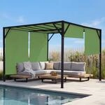 Pergola Beja, Garten Pavillon Terrassen&uuml;berdachung, stabiles 6cm-Stahl-Gestell +