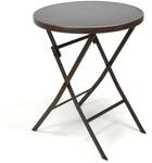VCM Klapptisch Glastisch Stehtisch braun klappbar Bistrotisch Bartisch 