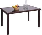 Poly-Rattan Tisch MCW-G19, Gartentisch Balkontisch, 120x75cm ~ braun