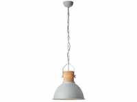 BRILLIANT Lampe Frida Pendelleuchte 39cm beton/holz 1x A60, E27, 60W, geeignet für