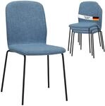 Albatros Esszimmerst&uuml;hle 4er Set ENNA, blau - stapelbar, bequemer Polsterstuhl...