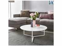 Couchtisch 80cm Rund Weiß Matt Design Wohnzimmertisch Sofa Beistell Tisch