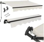 Juskys Markise 350 x 300 cm f&uuml;r Terrasse & Balkon - mit Kurbel & Halterung -