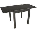 DEGAMO Balkon-Ausziehtisch ELBA 70/140x70cm, Aluminium anthrazit + Glas schwarz
