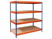 Weitspannregal Blau-Orange Regal für Keller & Werkstatt Traglast bis 1600 kg