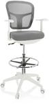 hjh OFFICE Counterstuhl TOP WORK 108 W Stoff / Netzstoff mit Armlehnen