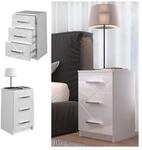 Vicco Nachtkommode Nachttisch Nachtschrank Irma Wei&szlig; 2er Set Schublade Ablage