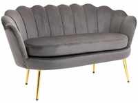 HOMCOM Sofa zwei-Sitzer, 2er couch, Grau 130 x 63 x 73 cm (BxTxH)