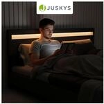 Juskys Polsterbett Paris 180x200 cm &ndash; Bett mit LED Beleuchtung & Lattenrost &ndash;