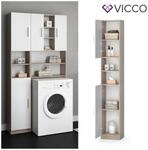 VICCO Anstellschrank LUIS Waschmaschinenschrank Badm&ouml;bel Badschrank Sonoma Wei&szlig;