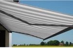Elektrische Kassettenmarkise H122, Markise Vollkassette 4x3m ~ Acryl Grau/Wei&szlig;,