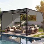 Pergola Beja, Garten Pavillon Terrassen&uuml;berdachung, stabiles 6cm-Stahl-Gestell +