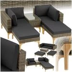 tectake&reg; Aluminium Rattan Lounge, wetterfest und UV-best&auml;ndig, schlanke, hohe