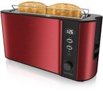Arendo Toaster Langschlitz f&uuml;r 2 Scheiben, 1000 W, Br&ouml;tchenaufsatz, W&auml;rmeisoliert,