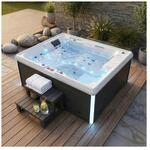 HOME DELUXE Outdoor Whirlpool mit Treppe und Thermoabdeckung STREAM 211 x 156...