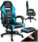 tectake&reg; Racing B&uuml;rostuhl, ergonomische Form, mit Fu&szlig;st&uuml;tze und verstellbarer