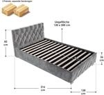 Juskys Polsterbett Nizza 120x200 cm - Lattenrost, Stauraum & LEDs - Samtbezug mit