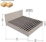 Juskys Polsterbett Nizza 180x200 cm - Lattenrost, Stauraum & LEDs - Samtbezug mit