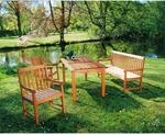 Merxx Tischgruppe Santos 4-tlg., mit 2 Sesseln, 2-Sitzer Bank und Tisch 150x90cm