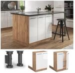 Vicco Regalinselunterschrank K&uuml;chenschrank K&uuml;chenm&ouml;bel Fame-Line Eiche Wei&szlig;...