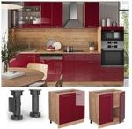 Vicco Unterschrank K&uuml;chenschrank K&uuml;chenm&ouml;bel Fame-Line Eiche Rot Bordeaux modern