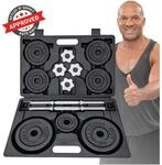 Miweba Sports Kurzhantel-Set MKH120, 20kg, Hantelkoffer, Gewichte aus Gusseisen,