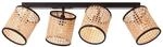 BRILLIANT Lampe, Wiley Spotbalken 4flg holz hell/schwarz, 4x D45, E14, 42W, K&ouml;pfe
