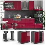 VICCO Sp&uuml;lenunterschrank 80 cm Bordeaux Hochglanz K&uuml;chenschrank H&auml;ngeschrank