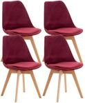 CLP 4er Set Esszimmerstuhl Linares Kunststoff I Stoff I Samt I Cord I Lederoptik I