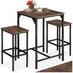 tectake&reg; Barset, 3-teilig, Industrial Style, mit h&ouml;henverstellbaren