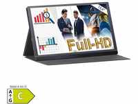 Auvisio EZM-210 (ZX-5067-675) Tragbarer Monitor Mobiler Full-HD-IPS-Monitor, 39,6 cm