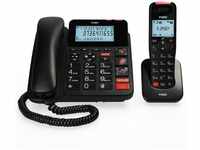 Fysic Schnurgebundenes Telefon FX-8025 mit Anrufbeantworter und DECT-Telefon...