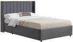 Juskys Polsterbett Savona 140x200 cm mit Stauraum, Lattenrost, Samt-Bezug, bis 250 kg